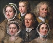 HOGARTH, William Heads of Six of Hogarth's Servants (mk08) oil on canvas